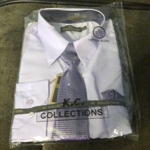 MEN DRESS SHIRT LONG SLEEVE WITH MATCHING TIE